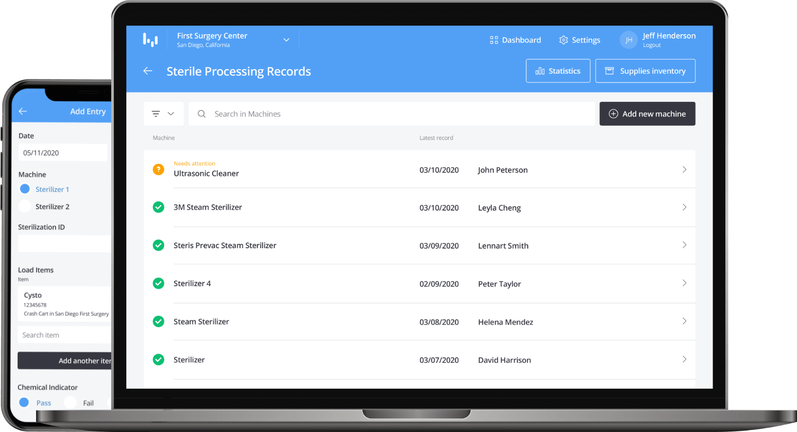 Sterile processing records module